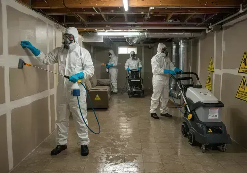 Basement Moisture Removal and Structural Drying process in Pine Knot, KY